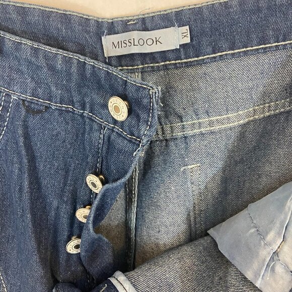 Misslook Women's  Floral Jeans Straight Leg High Rise Button Fly Sz XL (36 x 31) - Picture 8 of 9